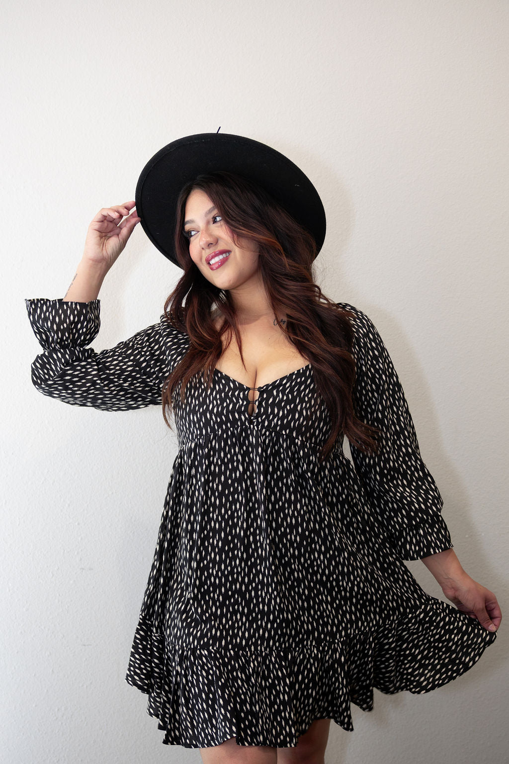 Midnight Breeze Boho Babydoll Dress